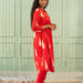 Inaara Red Tilak Blockprinted Suit Set-Suits-House of Ekam
