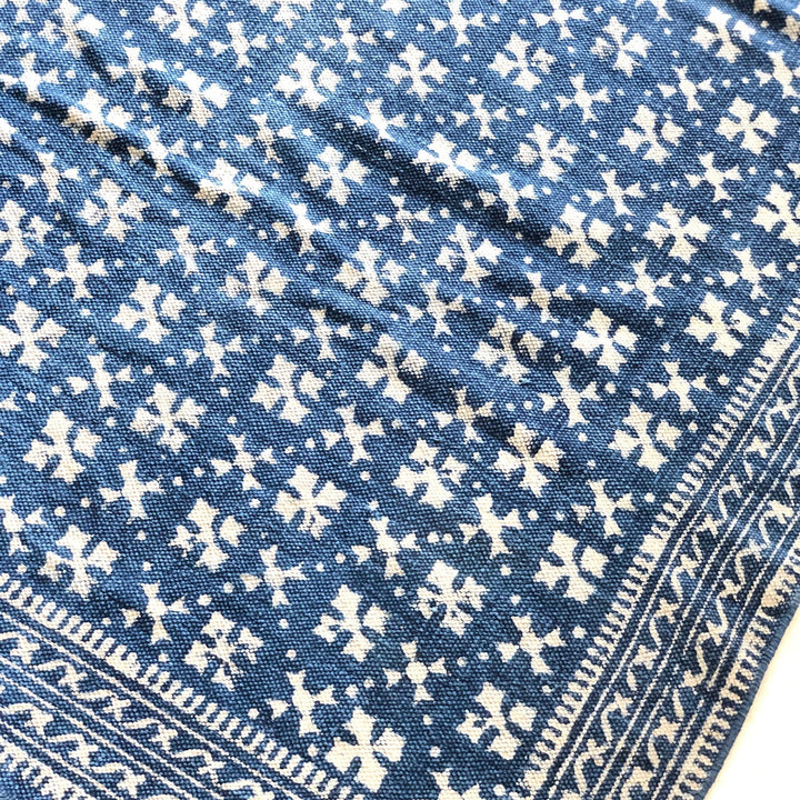 Indigo Abstract Dadam Cotton Rug-Rug-House of Ekam