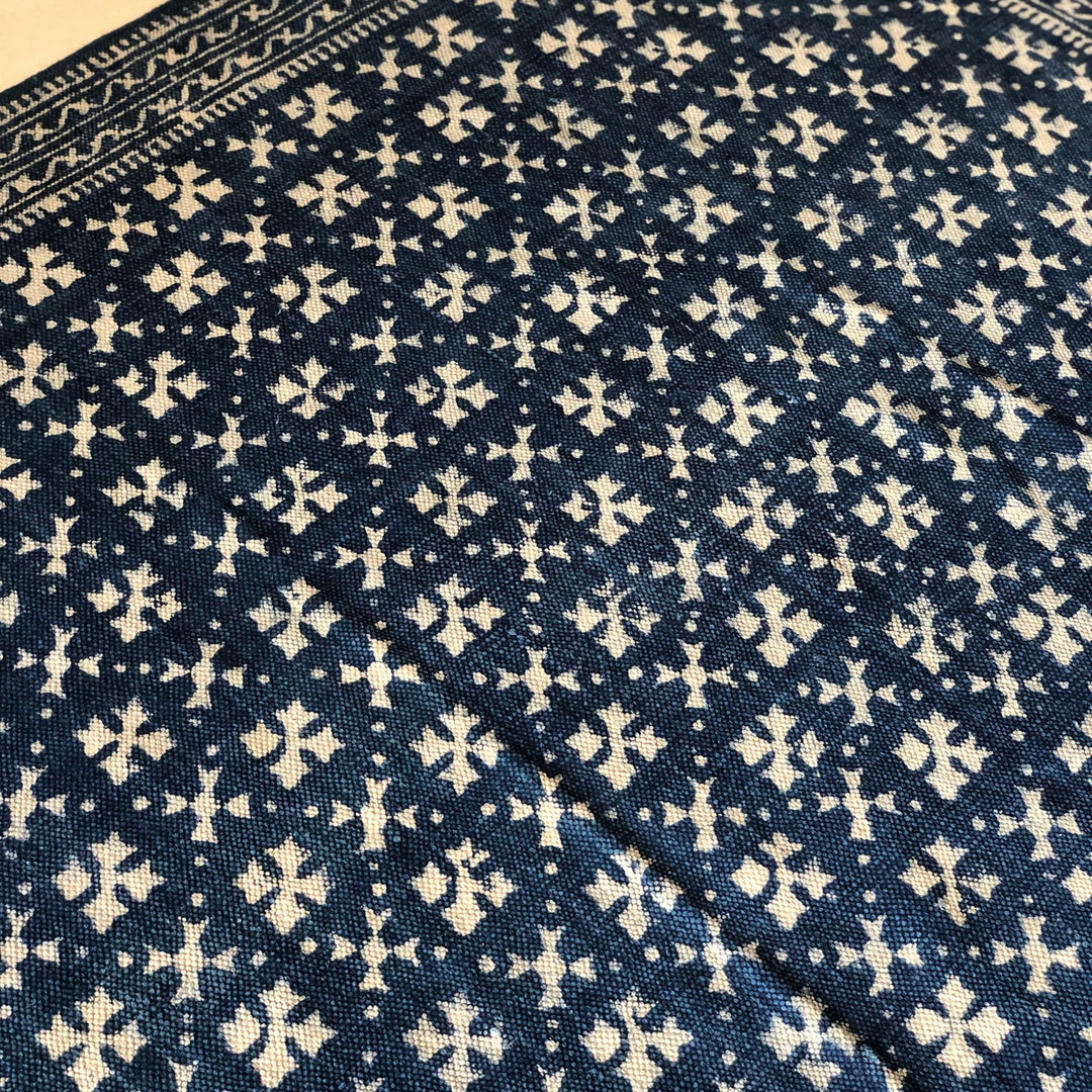 Indigo Abstract Dadam Cotton Rug-Rug-House of Ekam
