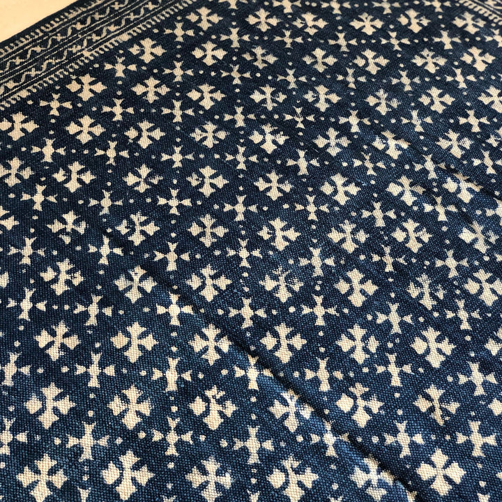Indigo Abstract Dadam Cotton Rug-Rug-House of Ekam