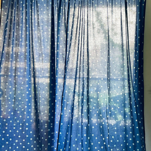 Indigo Bandhani Curtains-Curtains-House of Ekam
