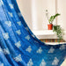 Indigo Butterfly Blockprint Semi Sheer Curtain Pocket Rod-Curtains-House of Ekam