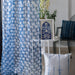 Indigo Flower Kota Doria Curtain-Curtains-House of Ekam
