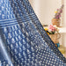 Indigo Patchwork Blockprint Semi Sheer Curtain-Curtains-House of Ekam