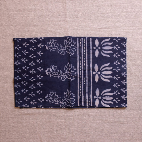 Indigo Patchwork Floral Kantha Table Runner-Table Runners-House of Ekam