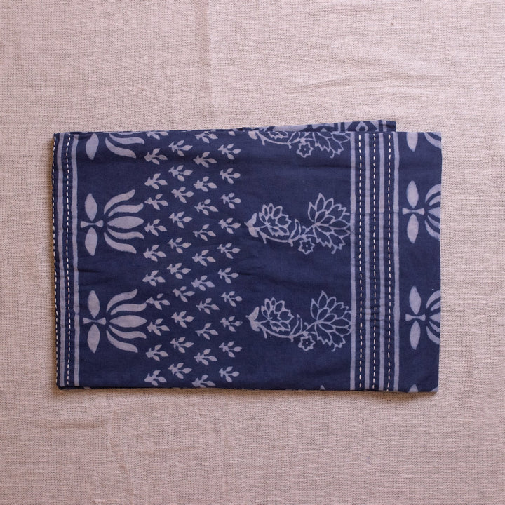 Indigo Patchwork Floral Table Cloth-Table Runners-House of Ekam