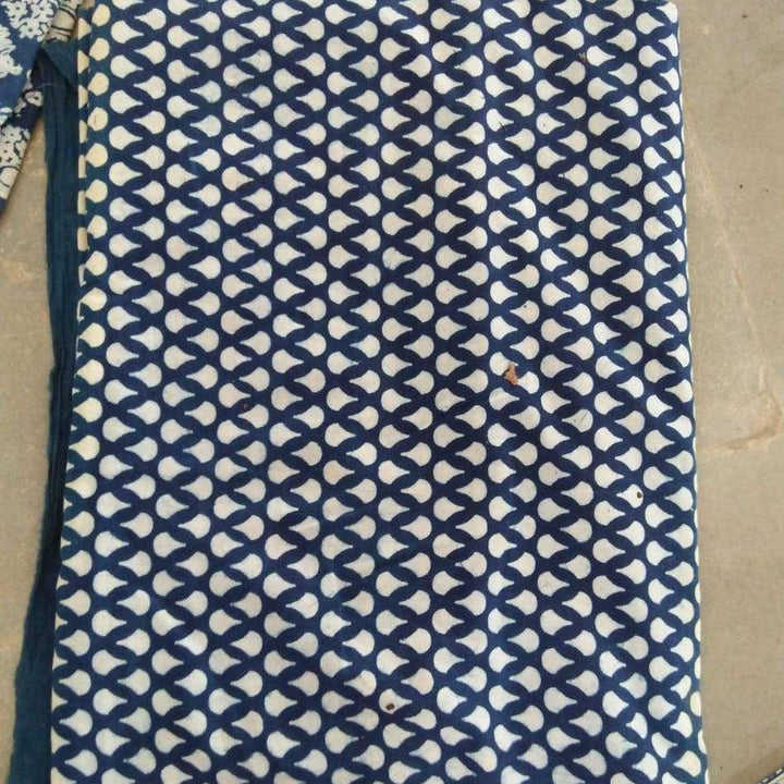 Indigo Tear Drop Print Fabric-fabric-House of Ekam