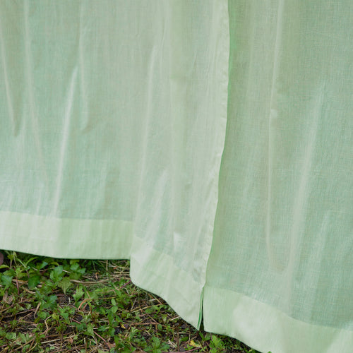 Light Green Cotton Linen Handloom Curtain-Curtains-House of Ekam