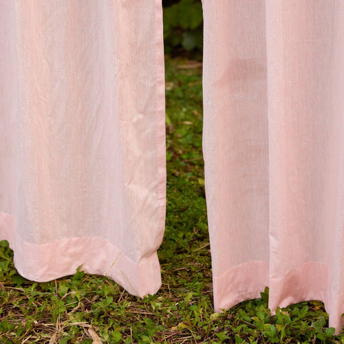 Light Pink Cotton Linen Handloom Curtain-Curtains-House of Ekam