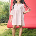 Light Pink Cotton Slub Girl Dress-Kidswear-House of Ekam