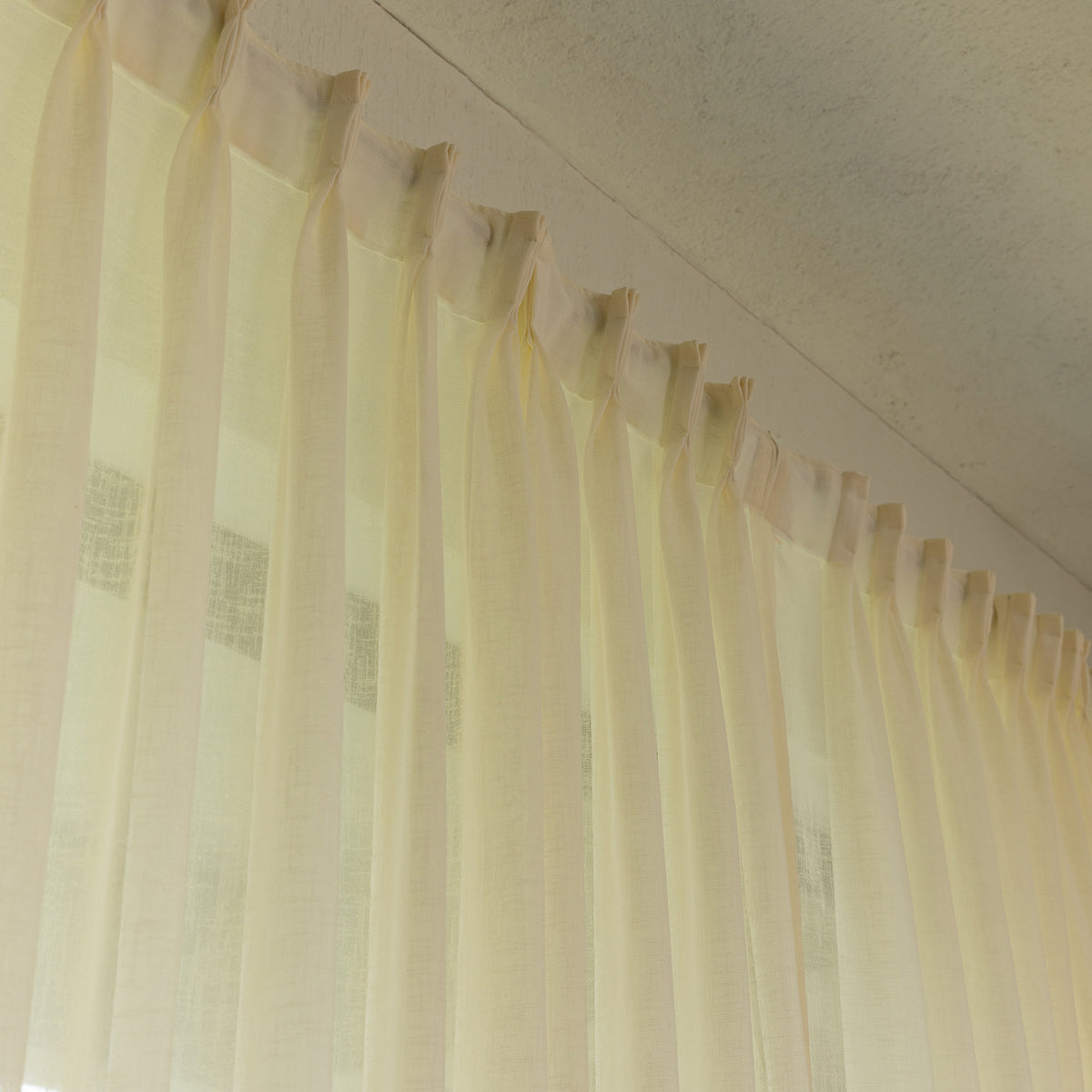Milk White Poly Linen Sheer Curtain-Curtains-House of Ekam