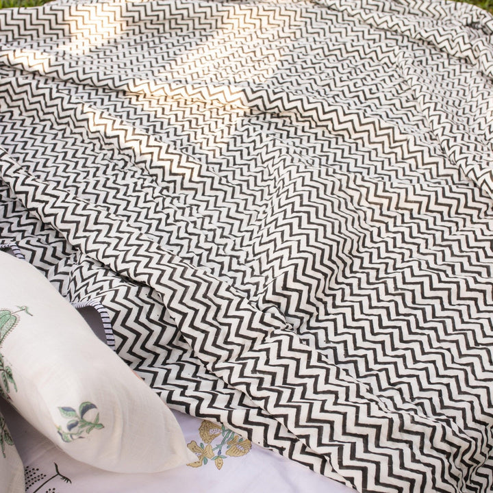 Mughal Garden Delhi Double Bed Quilt Set-Quilt sets-House of Ekam
