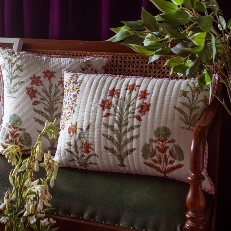 Multi Buti Pique Cushion Cover-Cushion Covers-House of Ekam