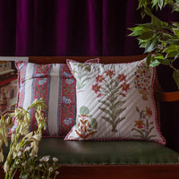 Multi Buti Pique Cushion Cover-Cushion Covers-House of Ekam