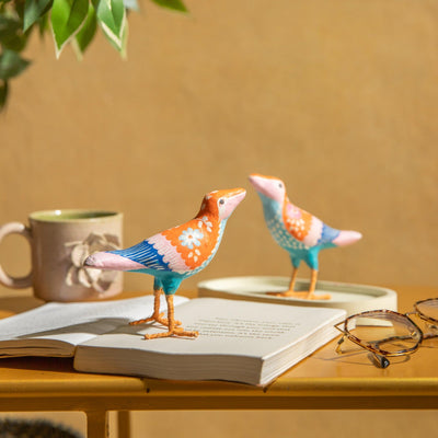 Multicolor Bird Paper Mache Art-paper mache-House of Ekam