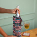 Multicolor Floral Stripe Blockprinted Wine Bottle Bag-Wine Bottle Bag-House of Ekam