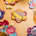 Multicolor Flower Shape Coaster Set of 6-Coasters-House of Ekam