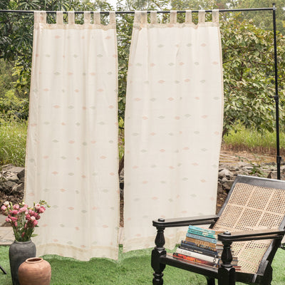 Multicolor Nilambari Extra Weft Venkatagiri Cotton Curtains-Curtains-House of Ekam