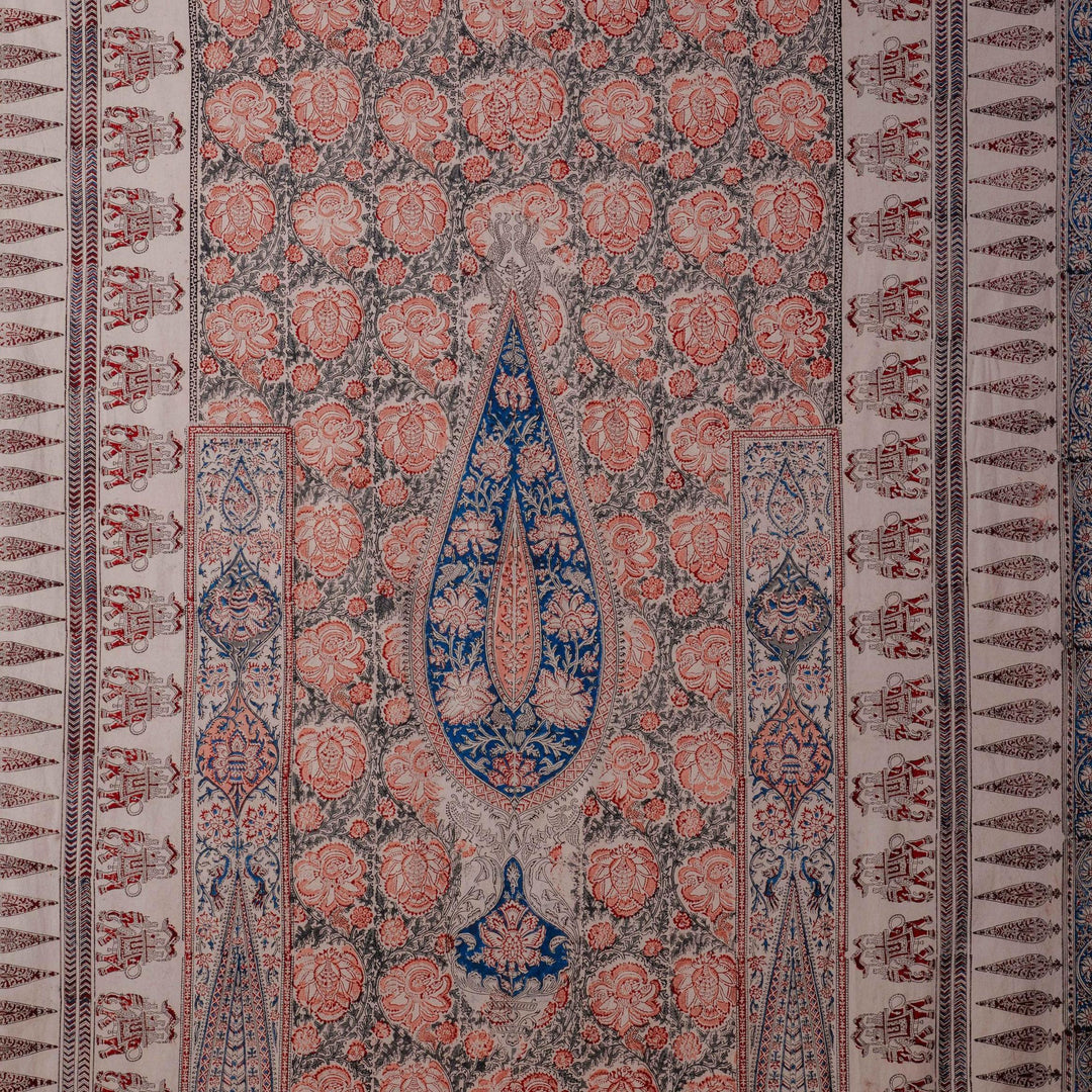 Multicolor Pandu Machilipatnam Kalamkari Palampore Wall Art-Framed Wall Art-House of Ekam