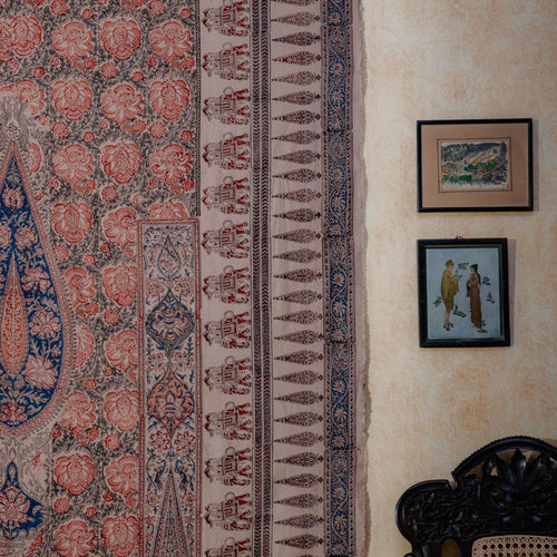 Multicolor Pandu Machilipatnam Kalamkari Palampore Wall Art-Framed Wall Art-House of Ekam