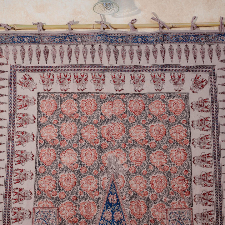Multicolor Pandu Machilipatnam Kalamkari Palampore Wall Art-Framed Wall Art-House of Ekam