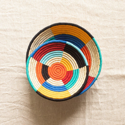 Multicolour Handwoven Sabai Grass Basket-Sabai baskets-House of Ekam