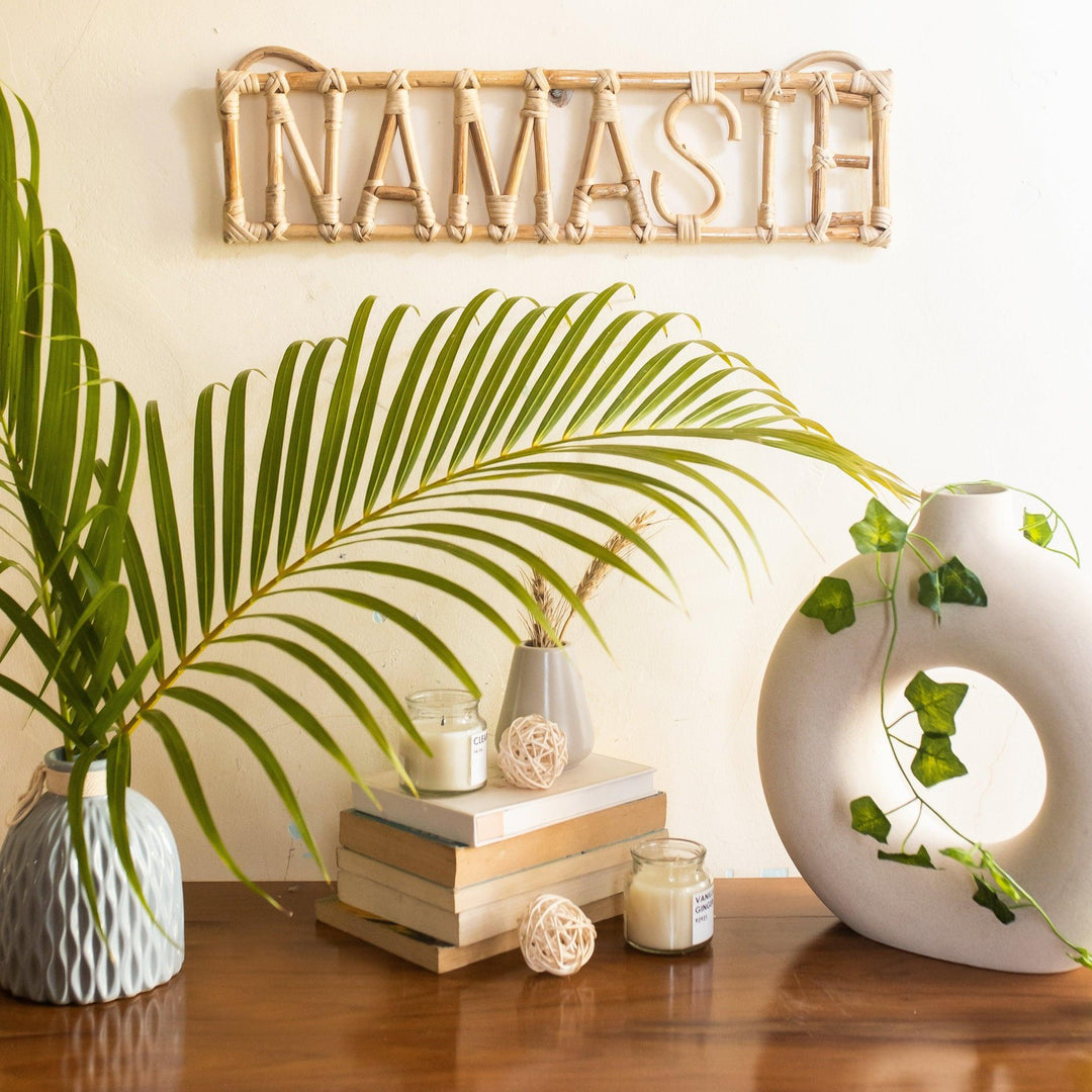 Namaste Rattan Wall Art Quote-Quotes-House of Ekam