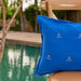 Neel Rong with Gold Jamdani Cotton Handloom Cushion Cover-Cushion Covers-House of Ekam