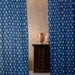 Neerja Blue and White Ikat Handloom Curtain-Curtains-House of Ekam