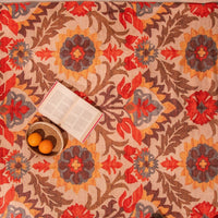 Niloofar Multicolour Screen Printed Cotton Rug-Rug-House of Ekam