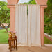 Off-White Buti Baag Cutwork Cotton Banaras Curtain-Curtains-House of Ekam