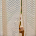 Off-White Chevron Banarsi Curtain-Curtains-House of Ekam