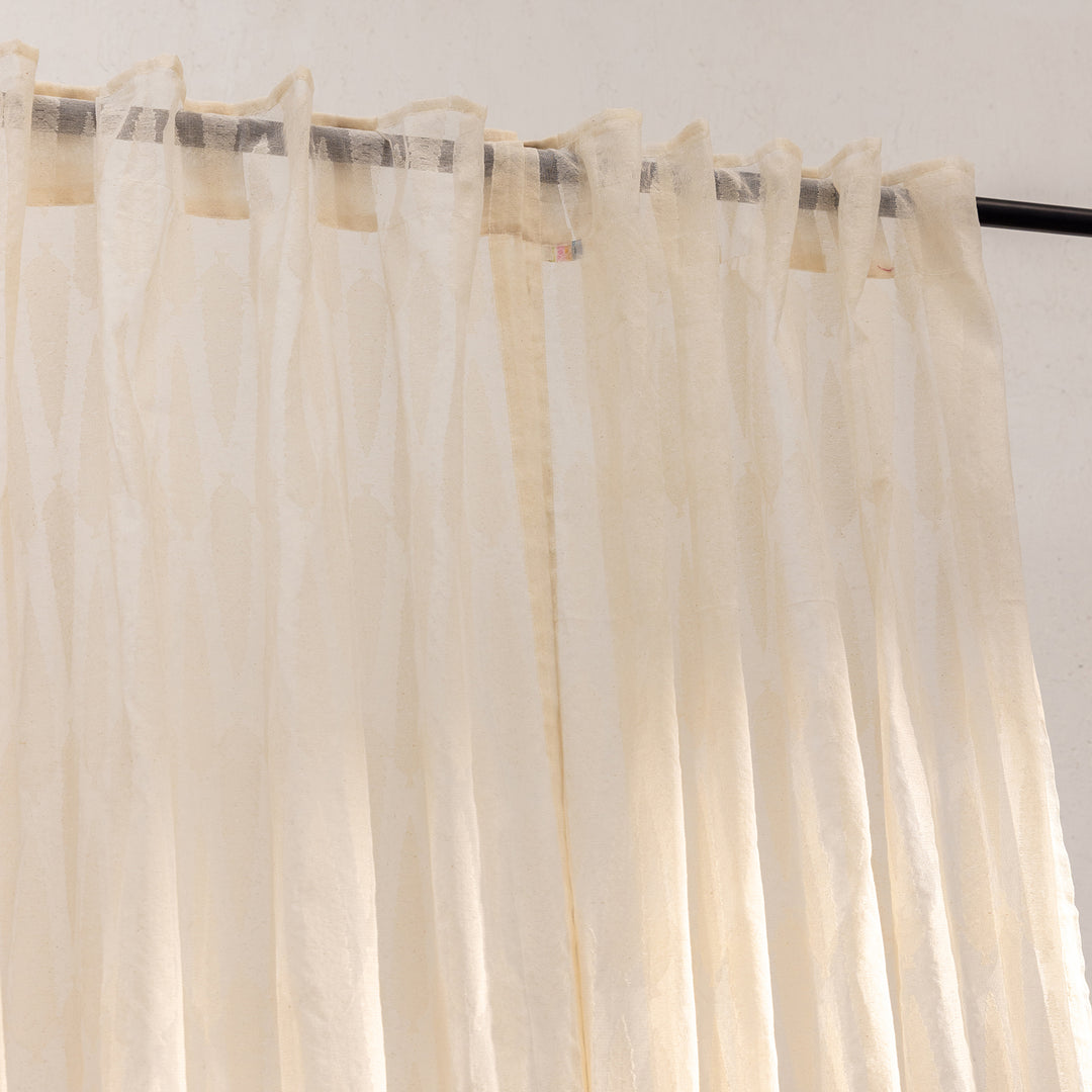 Off-White Cypress Banarsi Curtain-Curtains-House of Ekam