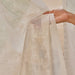 Off White Jharokha Jaal Banarsi Embroidered Cotton Silk Curtain-Curtains-House of Ekam