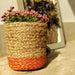 Orange Jute Planter Cum Storage Basket (S,M,L)-Planters-House of Ekam