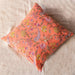 Orange Spring Floral Fields Blockprint Print Cushion Cover-Cushion Covers-House of Ekam