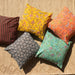 Orange Spring Floral Fields Blockprint Print Cushion Cover-Cushion Covers-House of Ekam
