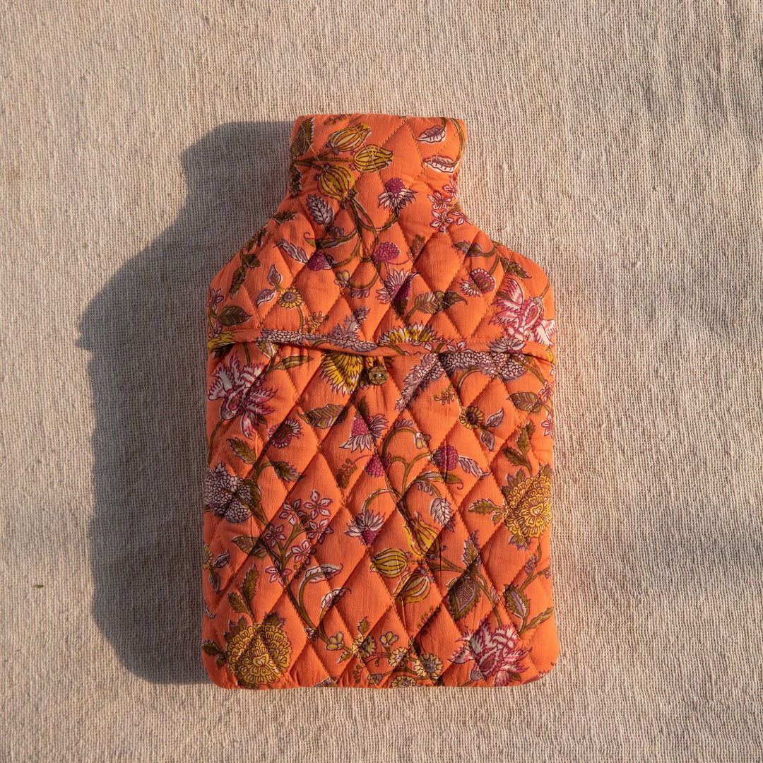 Orange Spring Hot Water Bag Cover-Hot Water Bag Cover-House of Ekam