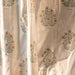 Orange and Green Oleander Blockprint Maheshwari Silk Curtain-Curtains-House of Ekam