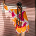 Orange and Pink Tie Dye Co-ord Set with Shorts-Coord sets-House of Ekam