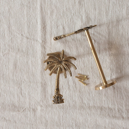 Palm Tree Brass Curtain Hold Backs set of 2-Tie Backs-House of Ekam