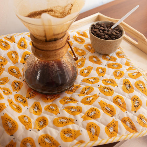 Papaya Oven Mitts and Pot Holder Set-pot holders-House of Ekam