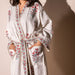 Parijat Pink Cotton Waffle Bathrobe-Bath robes-House of Ekam