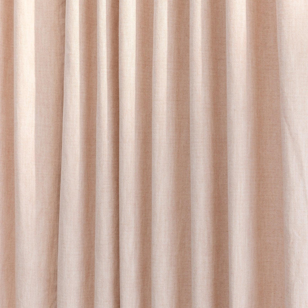 Pastel Pink Cotton Slub Chambray 80% Blackout Curtain-Curtains-House of Ekam
