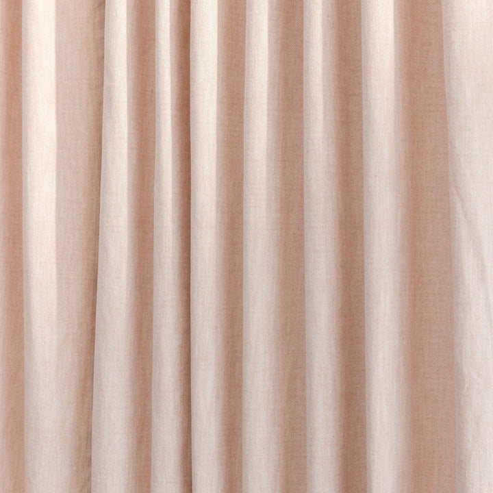 Pastel Pink Cotton Slub Chambray 80% Blackout Curtain-Curtains-House of Ekam