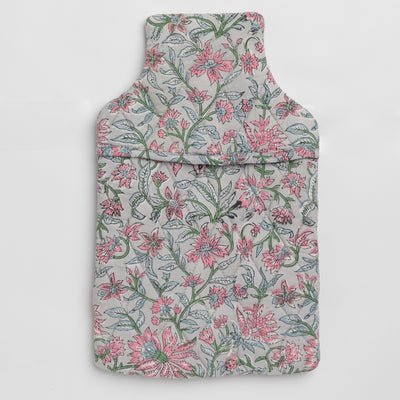 Pastel Pink and Grey Hot Water Bag Cover-Hot Water Bag Cover-House of Ekam