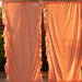 Peach Solid Ruffle Sheer Curtain-Curtains-House of Ekam