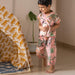 Peach Tropical Safari Screenprint Boys Nightsuit Set-Kidswear-House of Ekam
