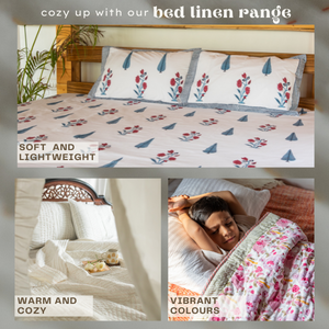 Bed linen - Bedsheets, quilts, dohars & baby linen by House of Ekam