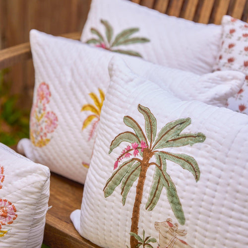 Pichwai Cow Quilted Cushion Cover-Cushion Covers-House of Ekam